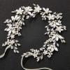 imageSWEETV Handmade Rhinestone Wedding Headband FlowerLeaf Bridal Headpieces for Wedding Pearl Hair Accessories SilverSilver