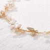 imageSWEETV Handmade Wedding Headband FlowerLeaf Bridal Headpieces for Wedding Hair Accessories Brides Hair Pieces Gold