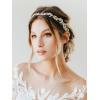 imageSWEETV Leaf Wedding Headpieces for Bride Flower Girl Gold Bridal Headband with Rhinestones Women Handmade Hair AccessoriesGold