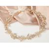 imageSWEETV Leaf Wedding Headpieces for Bride Flower Girl Gold Bridal Headband with Rhinestones Women Handmade Hair AccessoriesGold
