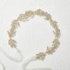 imageSWEETV Leaf Wedding Headpieces for Bride Flower Girl Gold Bridal Headband with Rhinestones Women Handmade Hair AccessoriesGold
