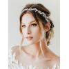 imageSWEETV Leaf Wedding Headpieces for Bride Flower Girl Gold Bridal Headband with Rhinestones Women Handmade Hair AccessoriesSilver