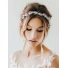 imageSWEETV Leaf Wedding Headpieces for Bride Flower Girl Gold Bridal Headband with Rhinestones Women Handmade Hair AccessoriesSilver