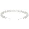 imageSWEETV Pearl Bridal Headband Handmade Wedding Headbands for Women Silver Rhinestone Hair Band Bridal Headpieces for Wedding Hair Jewelry AccessoriesSilver
