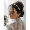 imageSWEETV Pearl Bridal Headband Handmade Wedding Headbands for Women Silver Rhinestone Hair Band Bridal Headpieces for Wedding Hair Jewelry AccessoriesSilver