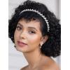 imageSWEETV Pearl Bridal Headband Handmade Wedding Headbands for Women Silver Rhinestone Hair Band Bridal Headpieces for Wedding Hair Jewelry AccessoriesSilver