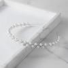 imageSWEETV Pearl Bridal Headband Handmade Wedding Headbands for Women Silver Rhinestone Hair Band Bridal Headpieces for Wedding Hair Jewelry AccessoriesSilver