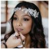 imageSWEETV Pearl Bridal Headband Sliver Wedding Headpieces for Bride Crystal Flower Hair Accessories for Women Girls