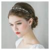 imageSWEETV Pearl Silver Bridal HeadbandSingle Hair Band Tiara Flower Wedding Headpiece Jewelry Bridal Hair Accessoires for WomenSilverSingle Band