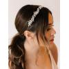 imageSWEETV Rhinestone Bridal Headband Crystal Tiara for Women Pearl Wedding Headpieces for Bride Hair Accessories for Prom Birthday PartySilver