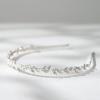 imageSWEETV Rhinestone Bridal Headband Silver Crystal Tiara for Women Pearl Wedding Headpieces for Bride Hair Accessories for Prom Birthday Party