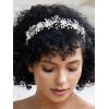 imageSWEETV Silver Bridal Headpiece for Wedding Crystal Bridal Headband Wedding Hair Accessories for Women Girl Hair VineSilver