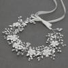 imageSWEETV Silver Bridal Headpiece for Wedding Crystal Bridal Headband Wedding Hair Accessories for Women Girl Hair VineSilver