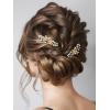 imageSWEETV Wedding Bride Pearl Hair Side Comb Rhinestone Hair Clips Pins Headpiece Vintage Hair Accessories Jewelry for Brides Bridesmaids Flower GirlsGold02