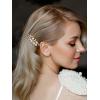 imageSWEETV Wedding Bride Pearl Hair Side Comb Rhinestone Hair Clips Pins Headpiece Vintage Hair Accessories Jewelry for Brides Bridesmaids Flower GirlsGold01