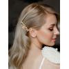 imageSWEETV Wedding Bride Pearl Hair Side Comb Rhinestone Hair Clips Pins Headpiece Vintage Hair Accessories Jewelry for Brides Bridesmaids Flower GirlsGold02