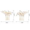 imageSWEETV Wedding Bride Pearl Hair Side Comb Rhinestone Hair Clips Pins Headpiece Vintage Hair Accessories Jewelry for Brides Bridesmaids Flower GirlsGold01