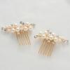 imageSWEETV Wedding Bride Pearl Hair Side Comb Rhinestone Hair Clips Pins Headpiece Vintage Hair Accessories Jewelry for Brides Bridesmaids Flower GirlsGold01