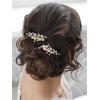 imageSWEETV Wedding Bride Pearl Hair Side Comb Rhinestone Hair Clips Pins Headpiece Vintage Hair Accessories Jewelry for Brides Bridesmaids Flower GirlsGold01