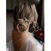 imageSWEETV Wedding Bride Pearl Hair Side Comb Rhinestone Hair Clips Pins Headpiece Vintage Hair Accessories Jewelry for Brides Bridesmaids Flower GirlsGold02