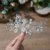 imageSWEETV Wedding Hair Comb Pearl Bride Hair Pins Flower Hair Piece Rhinestone Bridal Hair Accessories for Women and GirlsSliver04
