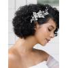 imageSWEETV Wedding Hair Comb Pearl Bride Hair Pins Flower Hair Piece Rhinestone Bridal Hair Accessories for Women and GirlsSliver04