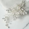 imageSWEETV Wedding Hair Comb Pearl Bride Hair Pins Flower Hair Piece Rhinestone Bridal Hair Accessories for Women and GirlsSliver04