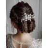 imageSWEETV Wedding Hair Comb Pearl Bride Hair Pins Flower Hair Piece Rhinestone Bridal Hair Accessories for Women and GirlsSliver04