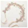 imageSWEETV Crystal Bridal Headpiece Silver Wedding Headband for Brides Pearl Hair Vine Rhinestone Hair Accessories for WomenRose Gold