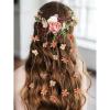 imageSWEETV Flower Bridal Hair Comb Rustic Wedding Hair Vine Headband Boho Wreath Tassel Hoop Floral Headpiece Party Photos Costume Crown Cosplay AccessoriesStyleA