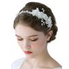 imageSWEETV Flower Bridal Headbands IvoryWedding Headpieces Hair Bands Jewelry Hair Accessories for Women Brides