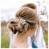 imageSWEETV Gold Bridal Hair ClipFloral Bridal Hair Comb Barrette Flower Hair pieces for Brides WeddingGoldC