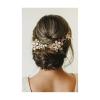 imageSWEETV Gold Bridal Headpieces for Bride Flower Wedding Headband Hair Vine Crystal Hair Pieces for WomenGold