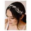 imageSWEETV Handmade Bridal Headband Flower Wedding Hair Accessories for Brides Hair Pieces Gold Flower Girl HeadpiecesGold