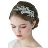 imageSWEETV Handmade Pearl Wedding Headbands for Women Silver Rhinestone Hair Band Bridal Headpieces for Bride Hair Jewelry Accessories