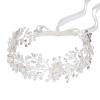 imageSWEETV Silver Bridal Headpiece for Wedding Crystal Bridal Headband Wedding Hair Accessories for Women Girl Hair VineSilver