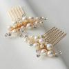 imageSWEETV Wedding Bride Pearl Hair Side Comb Rhinestone Hair Clips Pins Headpiece Vintage Hair Accessories Jewelry for Brides Bridesmaids Flower GirlsGold01
