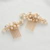 imageSWEETV Wedding Bride Pearl Hair Side Comb Rhinestone Hair Clips Pins Headpiece Vintage Hair Accessories Jewelry for Brides Bridesmaids Flower GirlsGold02