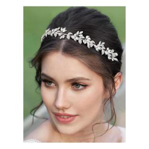 imageSWEETV Bridal Headpiece for Wedding Silver Crystal Bridal Hair Accessories for Wedding Headband for Women Hair Pieces