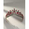 imageSWEETV Gothic Red Tiaras and Crowns for Women Wedding Tiara for Bride Crystal Princess Tiara Ruby Queen Crown Costume Party Hair Accessories for Brithday Prom HalloweenRed