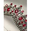 imageSWEETV Gothic Red Tiaras and Crowns for Women Wedding Tiara for Bride Crystal Princess Tiara Ruby Queen Crown Costume Party Hair Accessories for Brithday Prom HalloweenRed