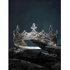 imageSWEETV King Crown for Men  Royal Mens Crown Prince Tiara for Wedding Birthday Prom Party Halloween Decorations AlexanderAntique Silver