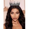 imageSWEETV Royal Queen Crown Wedding Tiara for Bride Rhinestone Tiaras and Crowns for Women Costume Headpiece for Birthday Cosplay Party CelebrationBlack2Black