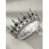 imageSWEETV Royal Queen Crown Wedding Tiara for Bride Rhinestone Tiaras and Crowns for Women Costume Headpiece for Birthday Cosplay Party CelebrationBlack2Black