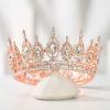 imageSWEETV Royal Queen Crown Wedding Tiara for Bride Rhinestone Tiaras and Crowns for Women Costume Headpiece for Birthday Cosplay Party CelebrationBlack4Rose Gold