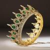 imageSWEETV Royal Queen Crown Wedding Tiara for Bride Rhinestone Tiaras and Crowns for Women Costume Headpiece for Birthday Cosplay Party CelebrationBlack5Green