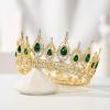 imageSWEETV Royal Queen Crown Wedding Tiara for Bride Rhinestone Tiaras and Crowns for Women Costume Headpiece for Birthday Cosplay Party CelebrationBlack5Green