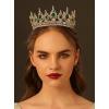 imageSWEETV Royal Queen Crown Wedding Tiara for Bride Rhinestone Tiaras and Crowns for Women Costume Headpiece for Birthday Cosplay Party CelebrationBlack5Green