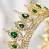imageSWEETV Royal Queen Crown Wedding Tiara for Bride Rhinestone Tiaras and Crowns for Women Costume Headpiece for Birthday Cosplay Party CelebrationBlack5Green