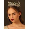 imageSWEETV Royal Queen Crown Wedding Tiara for Bride Rhinestone Tiaras and Crowns for Women Costume Headpiece for Birthday Cosplay Party CelebrationBlack5Green